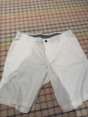 Under Armour Men’s White Performance Flat-Front Shorts